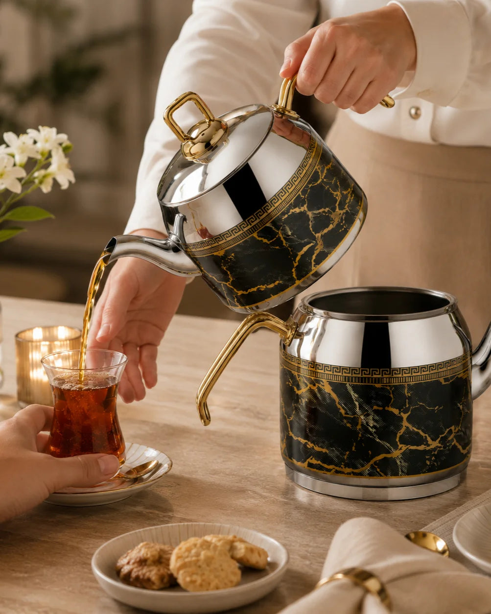 Ozlife ISIL Teapot Set - Yellow Decorated