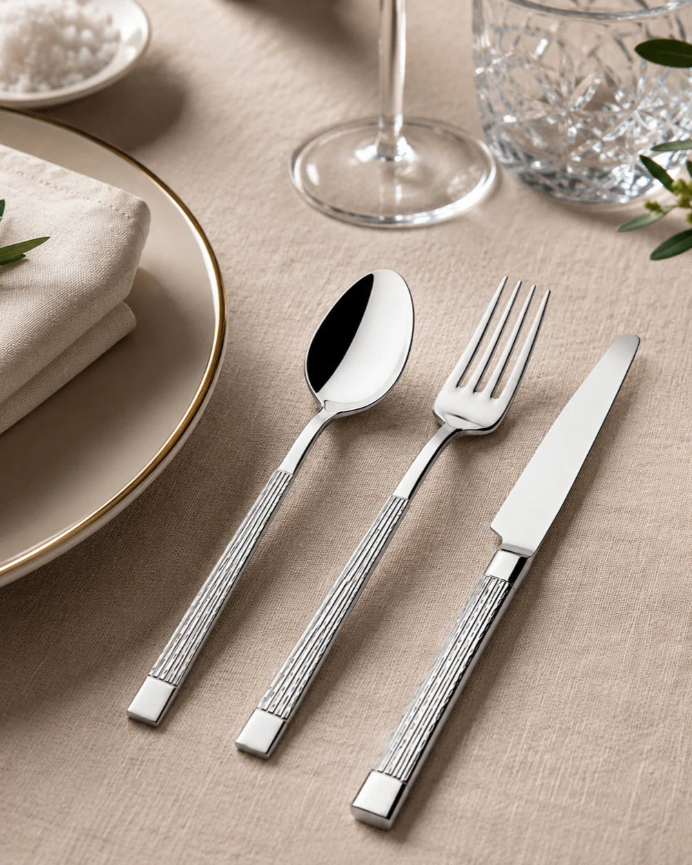 OZLIFE Linda 36-Piece Stainless Steel Cutlery Set – Flatware Set for 6