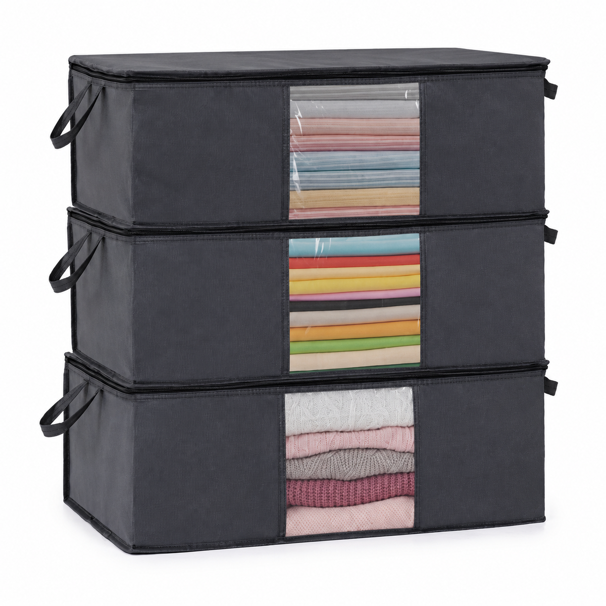 Helens 3-Piece Clear-Window Under-Bed Storage Set