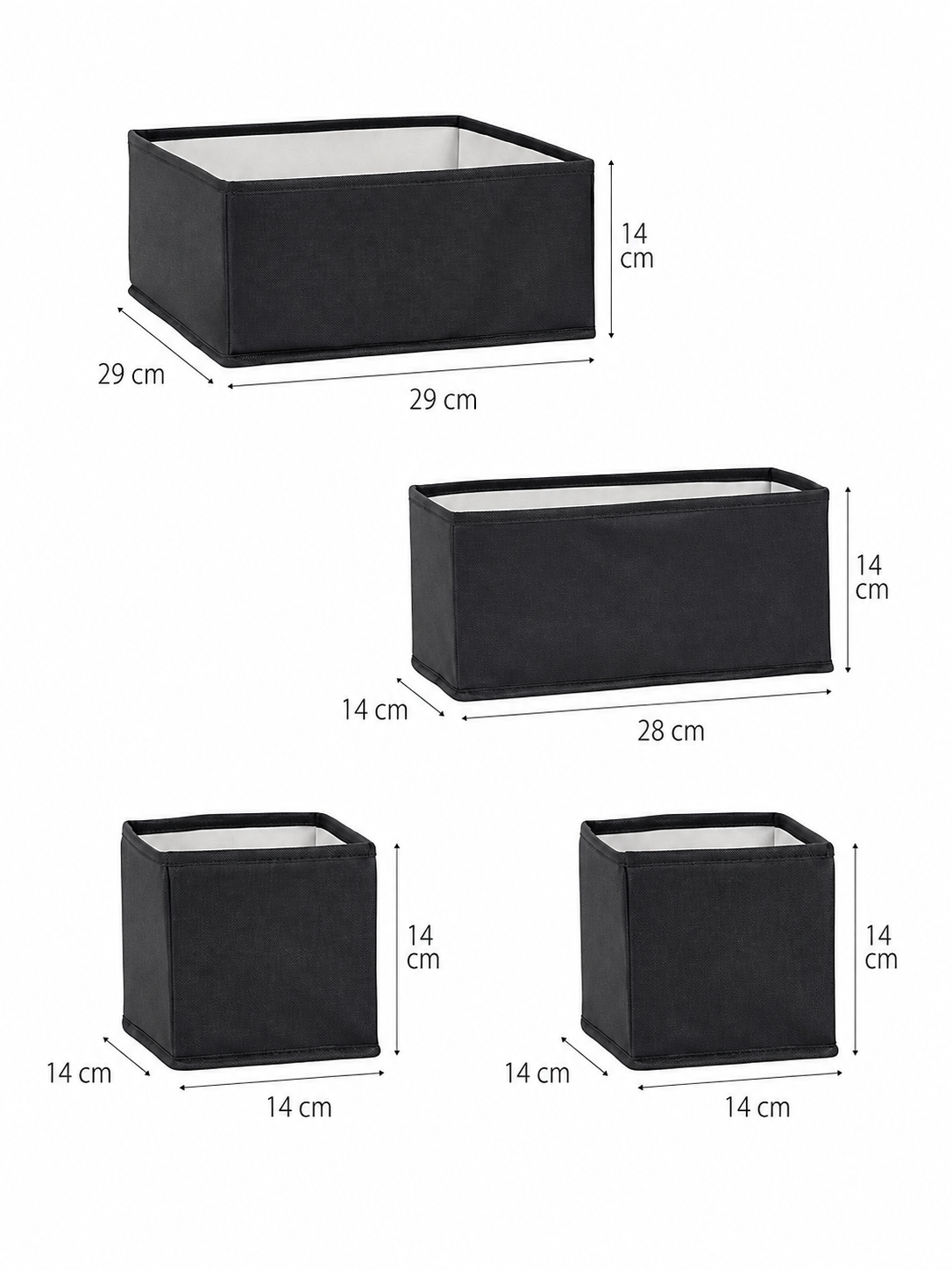 Helens 4-Piece Drawer Organizer Set – Anthracite