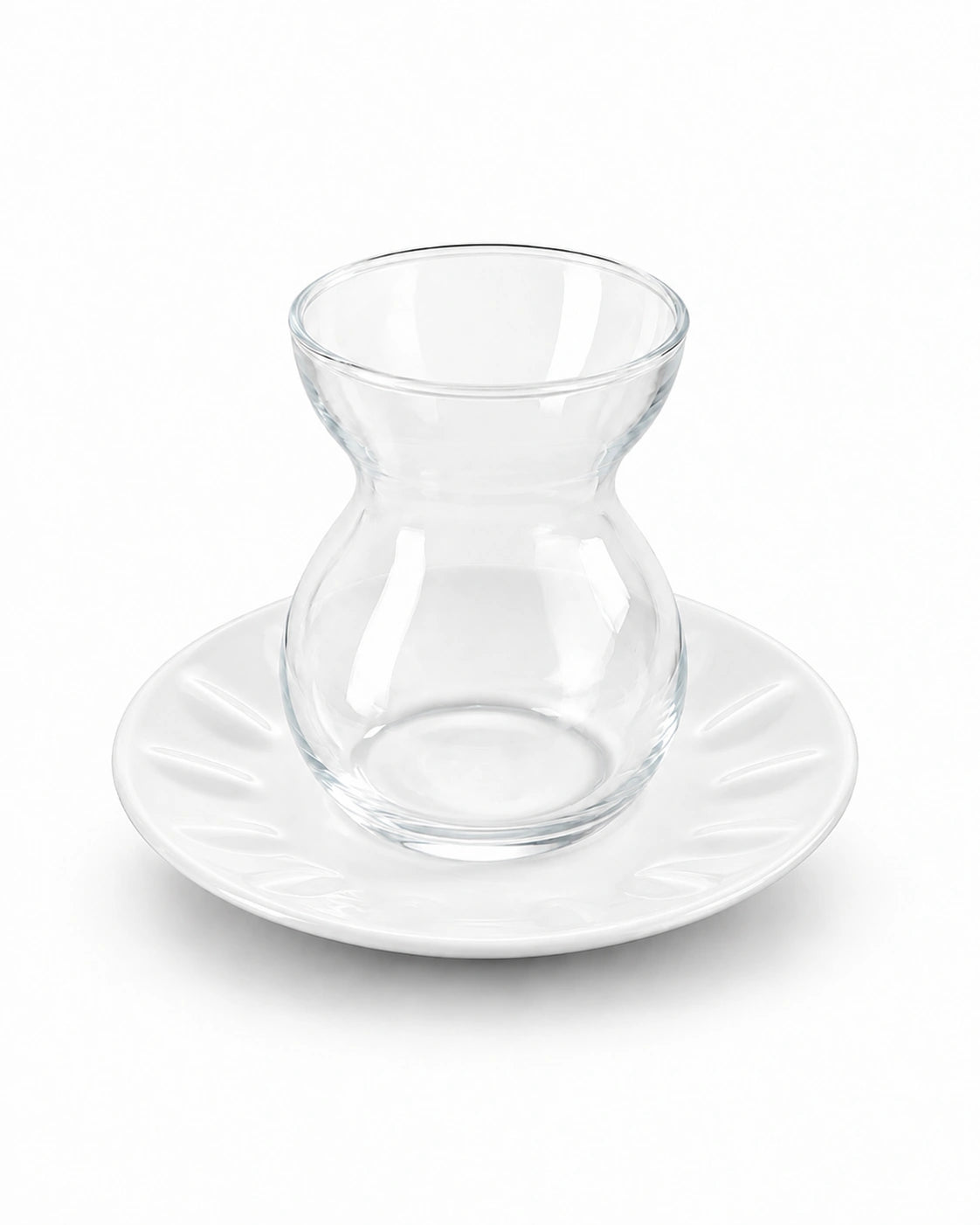 Pasabahce Lace Porcelain Tea Set (6 Glasses & 6 Tea Saucers)