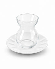 Pasabahce Lace Porcelain Tea Set (6 Glasses & 6 Tea Saucers)