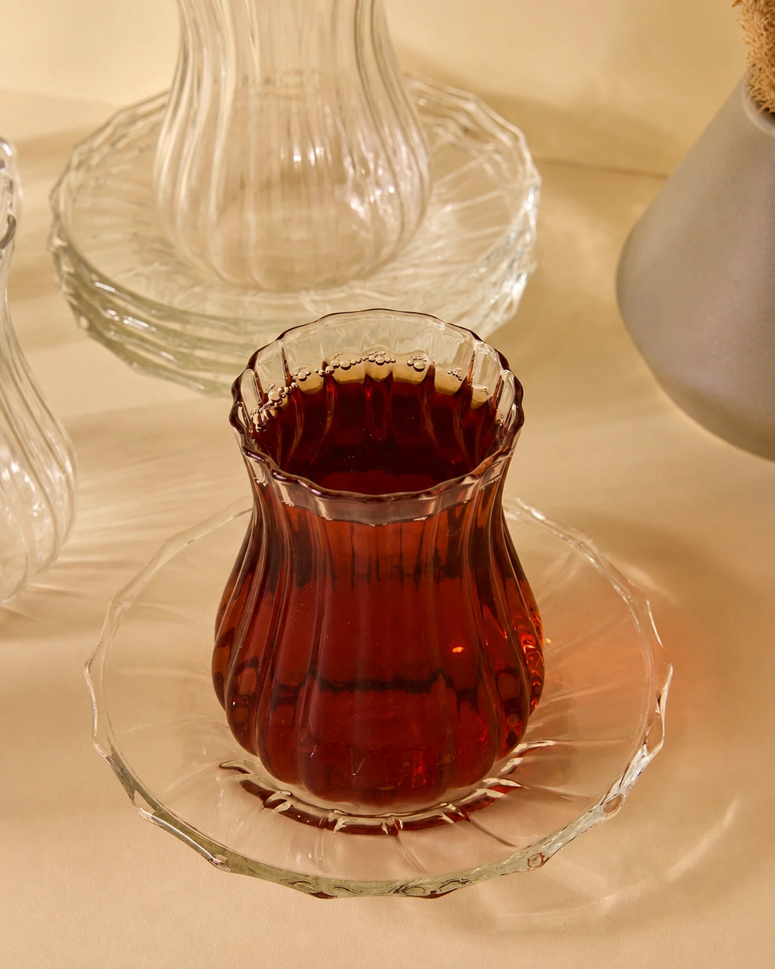 Perotti Harmancık 12-Piece Borosilicate Glass Tea Set for 6 – 170 ml