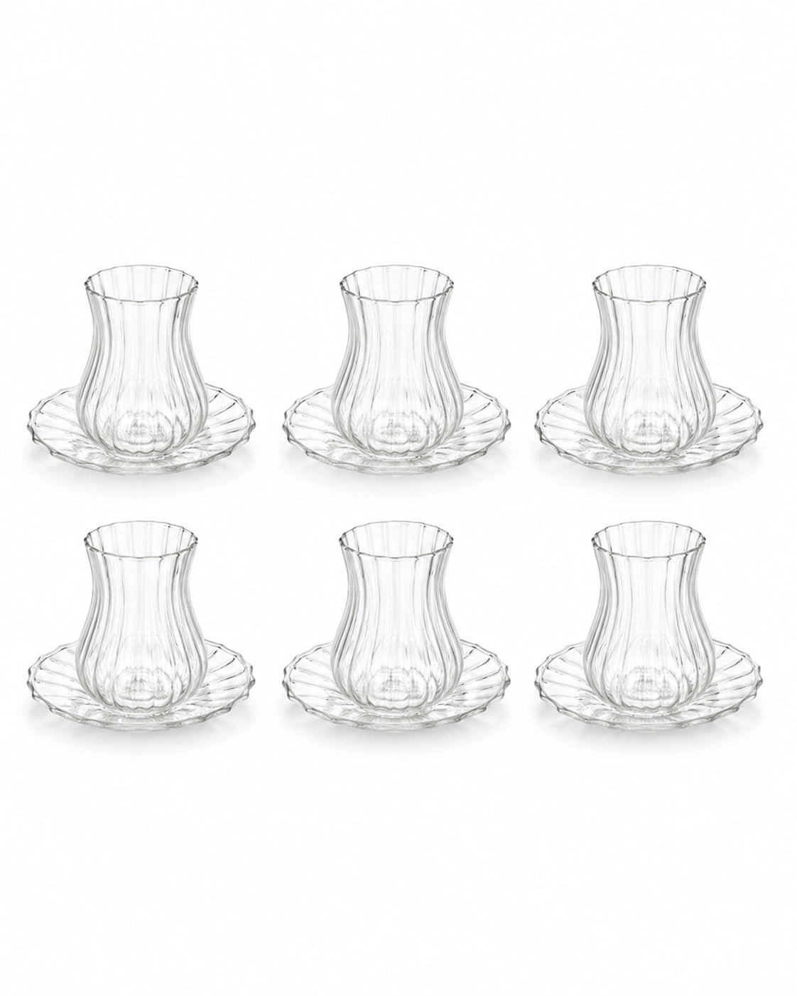 Perotti Harmancık 12-Piece Borosilicate Glass Tea Set for 6 – 170 ml