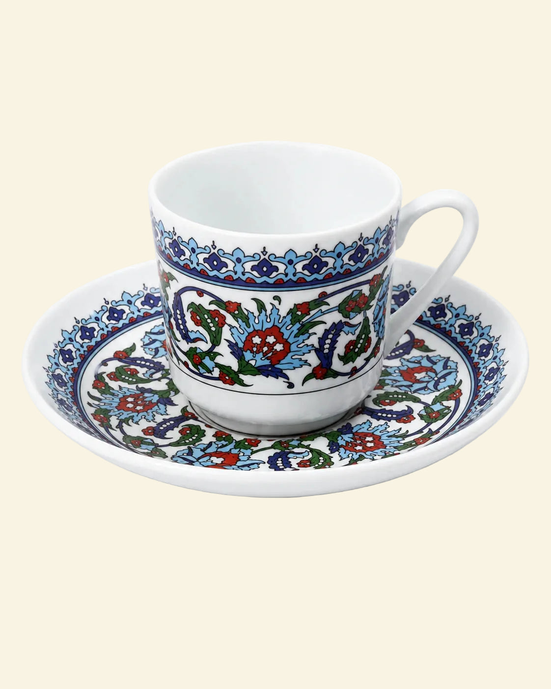 Güral Porselen Gözde Topkapı 12-Piece Turkish Coffee Cup Set for 6 – 90 ml