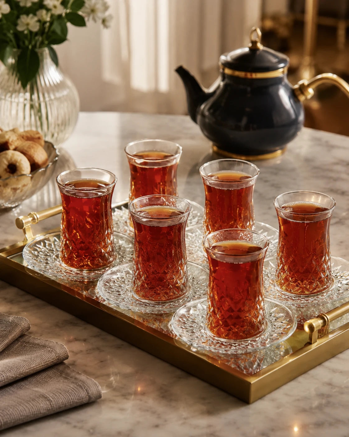 LAV Odin 12-Piece Turkish Tea Glass Set for 6 – 170 ml