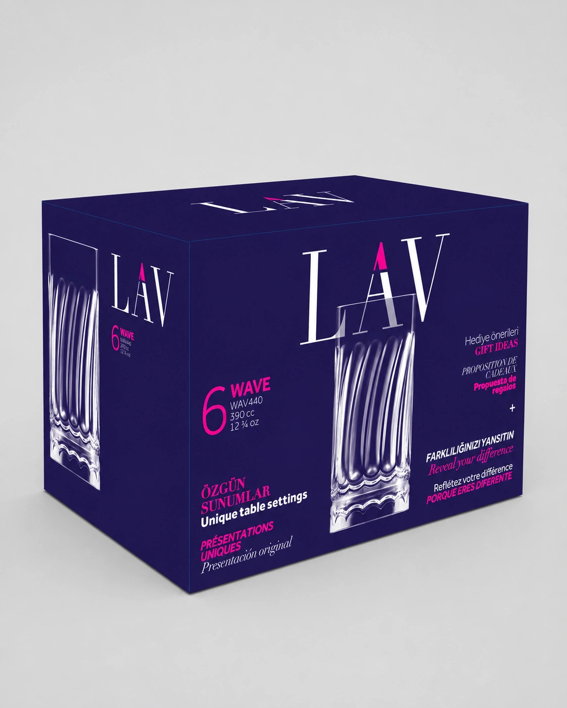 LAV Wave Glass Beverage Set of 6 – 390 ml
