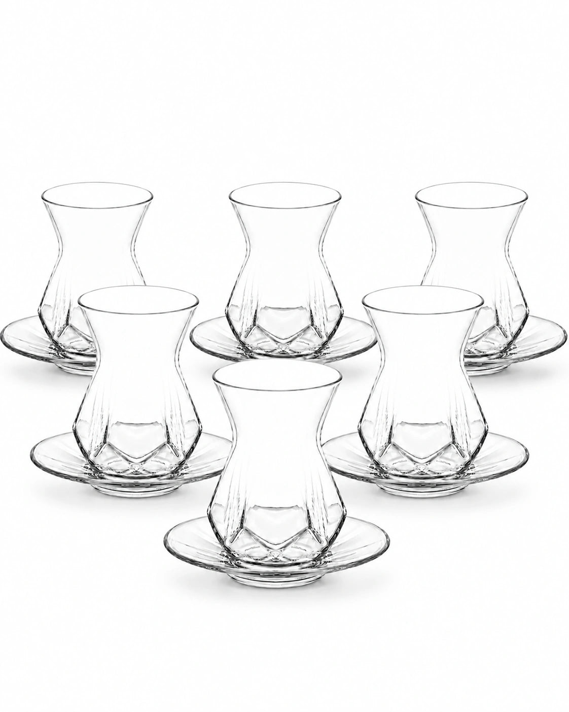 LAV Alya 12-Piece Turkish Tea Glass Set – 165 ml, Set of 6