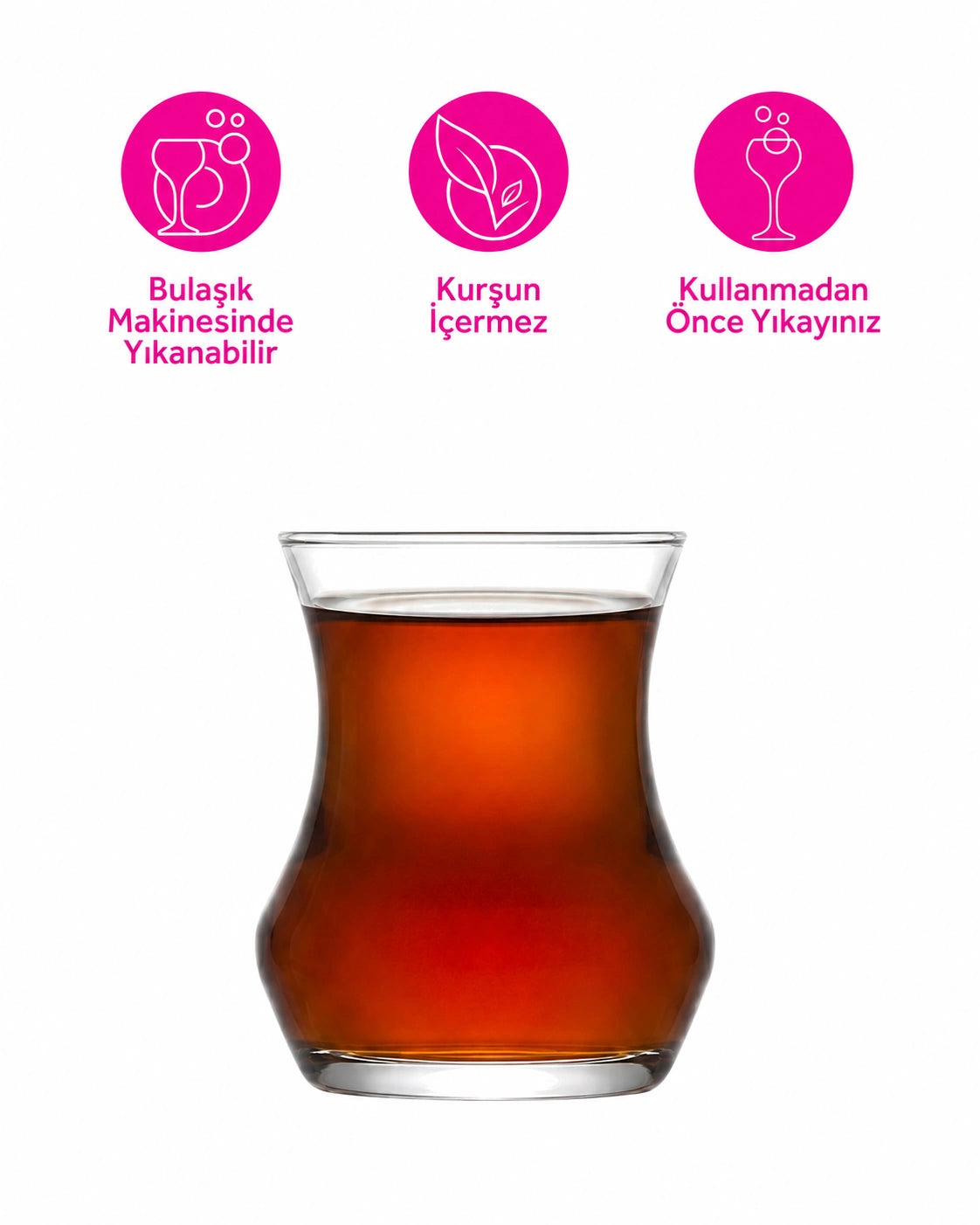 LAV Eda 170 ml Turkish Tea Glasses – Set of 6