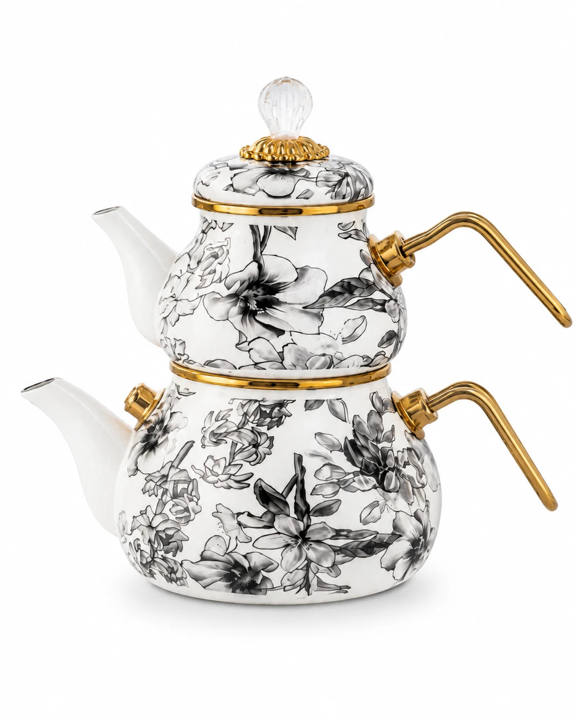 Acar Scottish Garden Enamel Turkish Tea Pot Set – 850 ml / 2 L