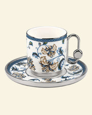 KOSOVA Hope 12-Piece 6-Person Porcelain Coffee Set 90mL – Blue & Silver