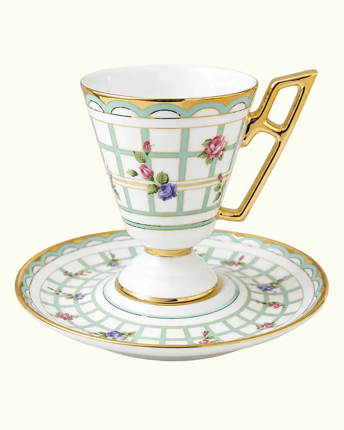 KOSOVA Eden Multicolor 12-Piece 6-Person Porcelain Coffee Cup & Saucer Set – 90 ml