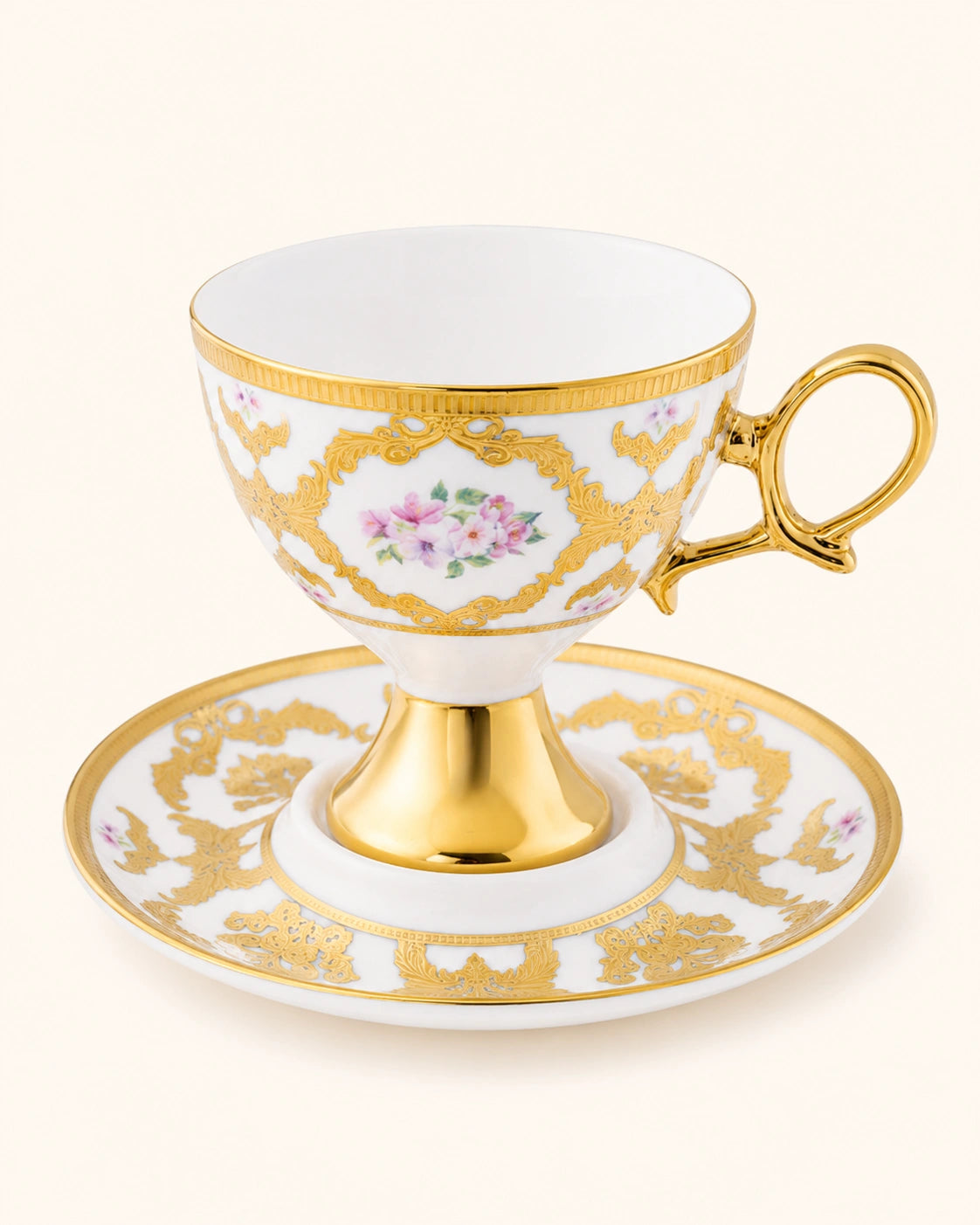 ACAR Florcita 6 Person Porcelain Turkish Coffee Cup Set – 100 mL