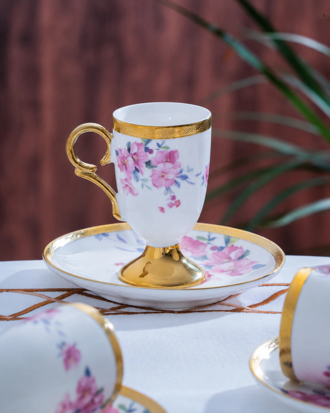 ACAR Flavia 12-Piece Porcelain Turkish Coffee Cup Set for 6 – 90 ml