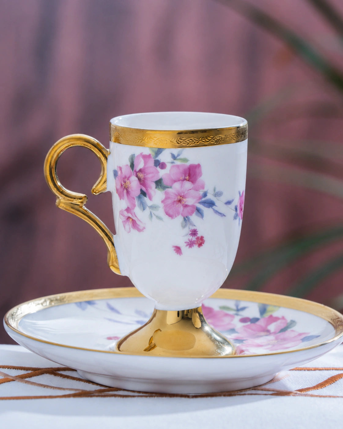 ACAR Flavia 12-Piece Porcelain Turkish Coffee Cup Set for 6 – 90 ml
