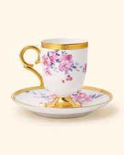 ACAR Flavia 12-Piece Porcelain Turkish Coffee Cup Set for 6 – 90 ml