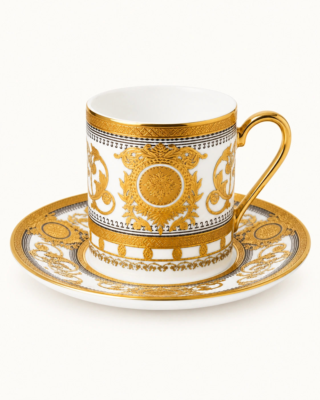 ACAR Adora, Alena & Vienna Porcelain Coffee Cup and Saucer Set for 6 (90 ml)