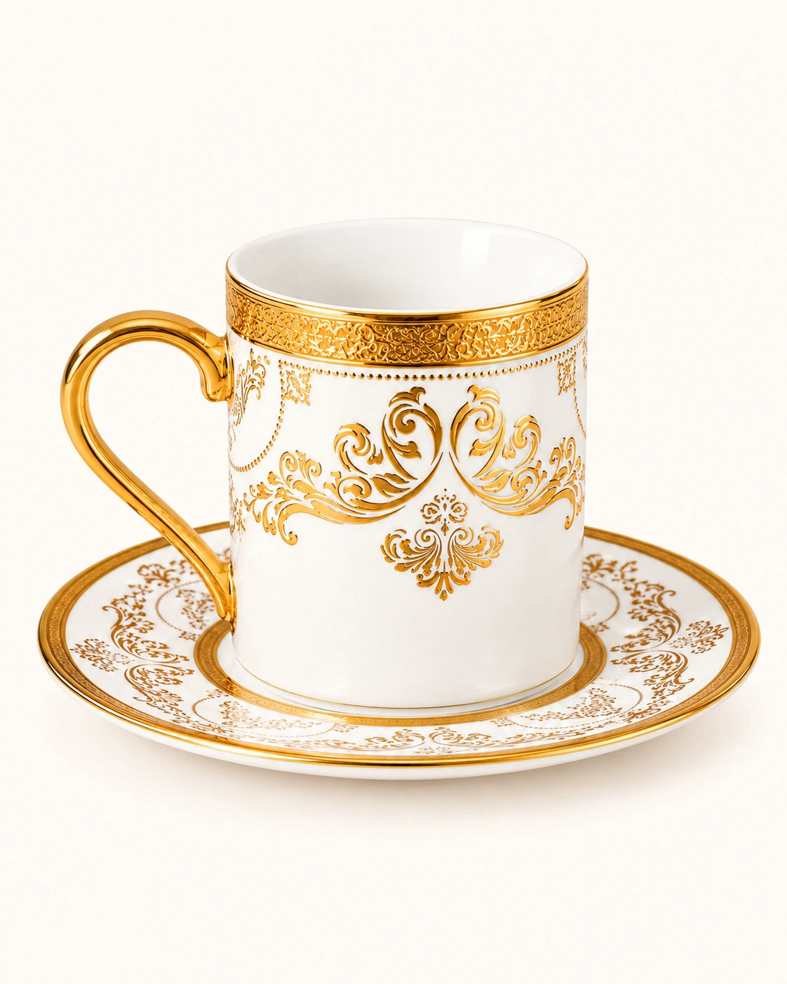 ACAR Adora, Alena & Vienna Porcelain Coffee Cup and Saucer Set for 6 (90 ml)