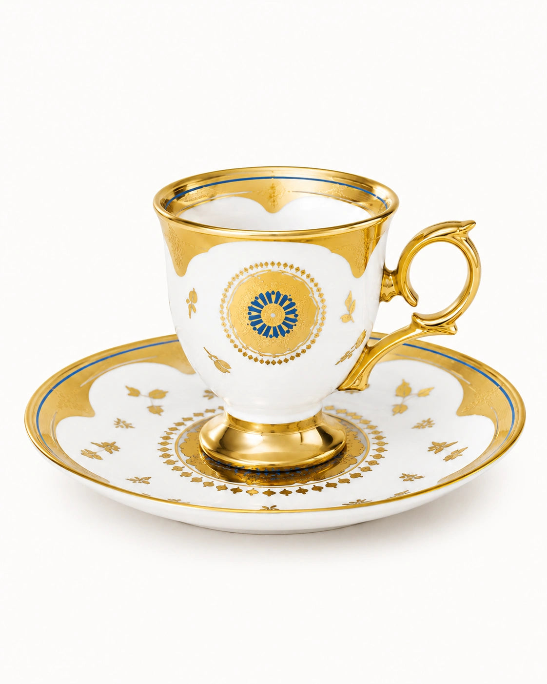 ACAR Zaira 6-Person Multicolor Porcelain Coffee Cup and Saucer Set (90 ml)