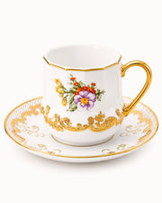 ACAR Corvina 6-Person Porcelain Coffee Cup and Saucer Set (90 ml)