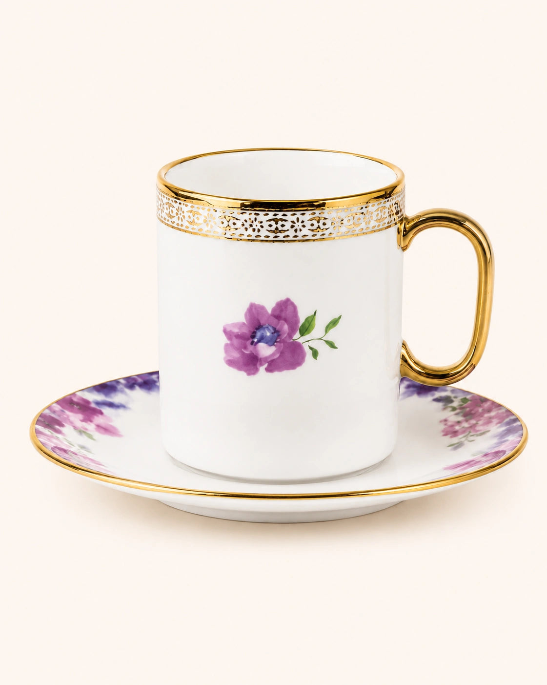 ACAR Ashley & Axel 6-Person Porcelain Coffee Cup and Saucer Sets (90 ml & 100 ml)