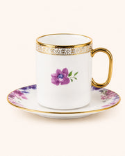 ACAR Ashley & Axel 6-Person Porcelain Coffee Cup and Saucer Sets (90 ml & 100 ml)
