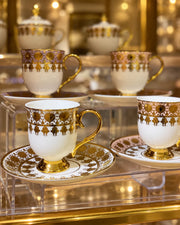 KOSOVA Rose 6-Person Multicolor Porcelain Coffee Cup & Saucer Set (90 ml)