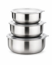 BRILLANT 6-Piece Aldip Stainless Steel Food Storage Container Set with Airtight Lids