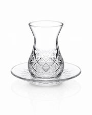 Pasabahce Timeless Tea Set with Saucer 12 Piece Set