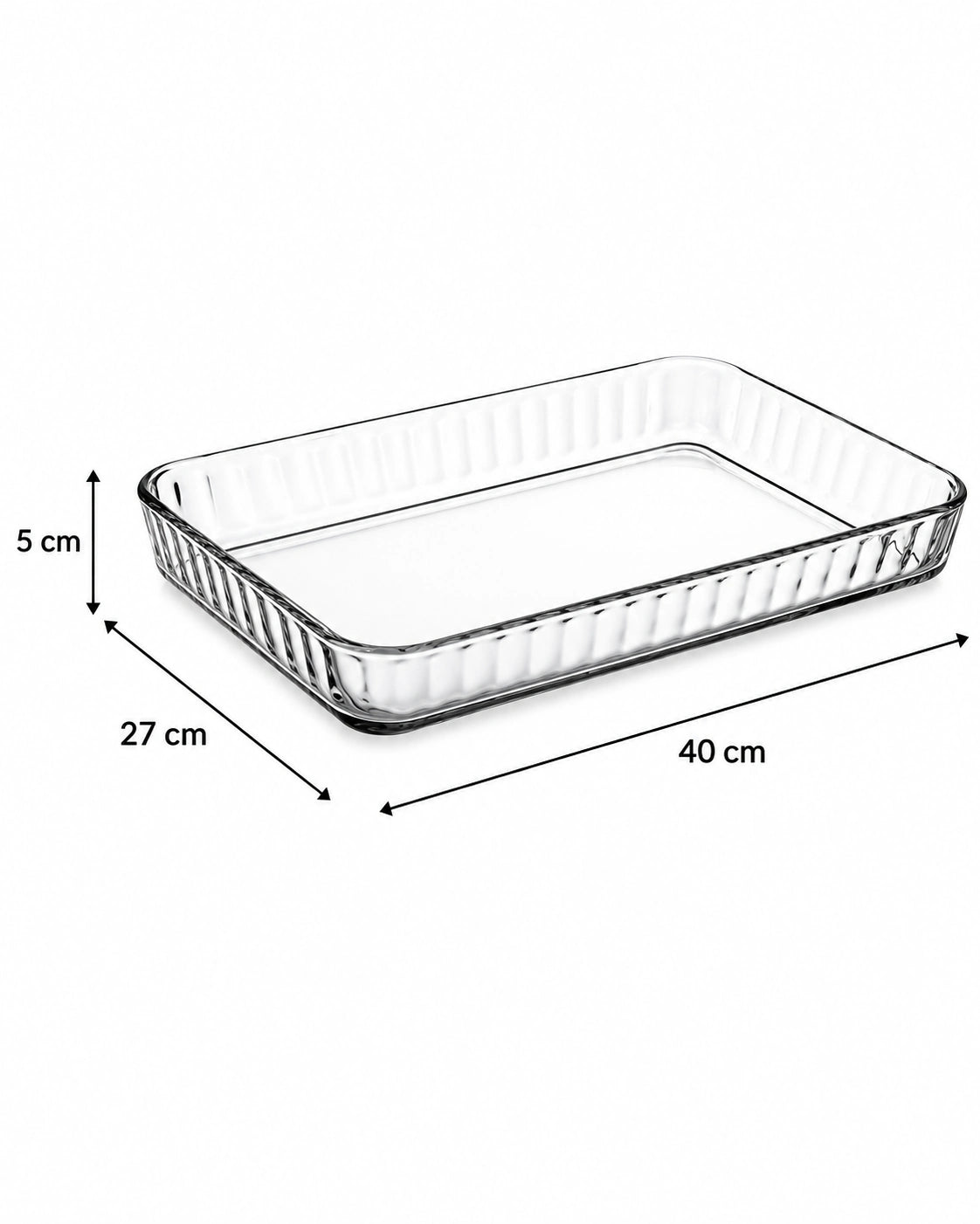 Pasabahce Rectangular Borcam Tray 3800 cc (40x27 cm)