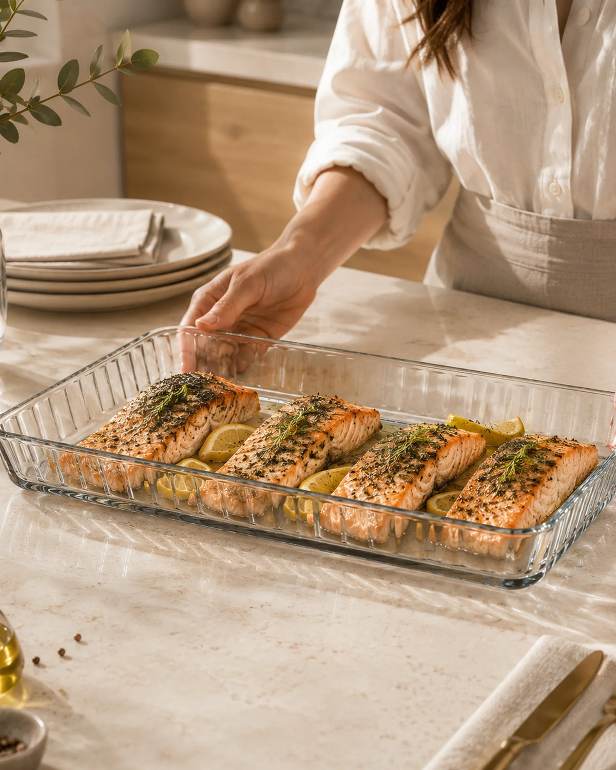 Pasabahce Rectangular Borcam Baking Tray 2850 cc (37x24 cm)