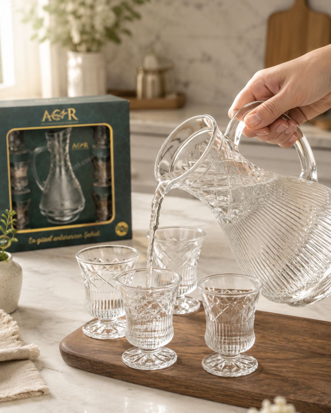ACAR Zemzem Glass Serving Set – Model 1