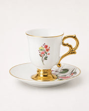 ACAR Lansy 6 Person Turkish Coffee Cup and Saucer Set