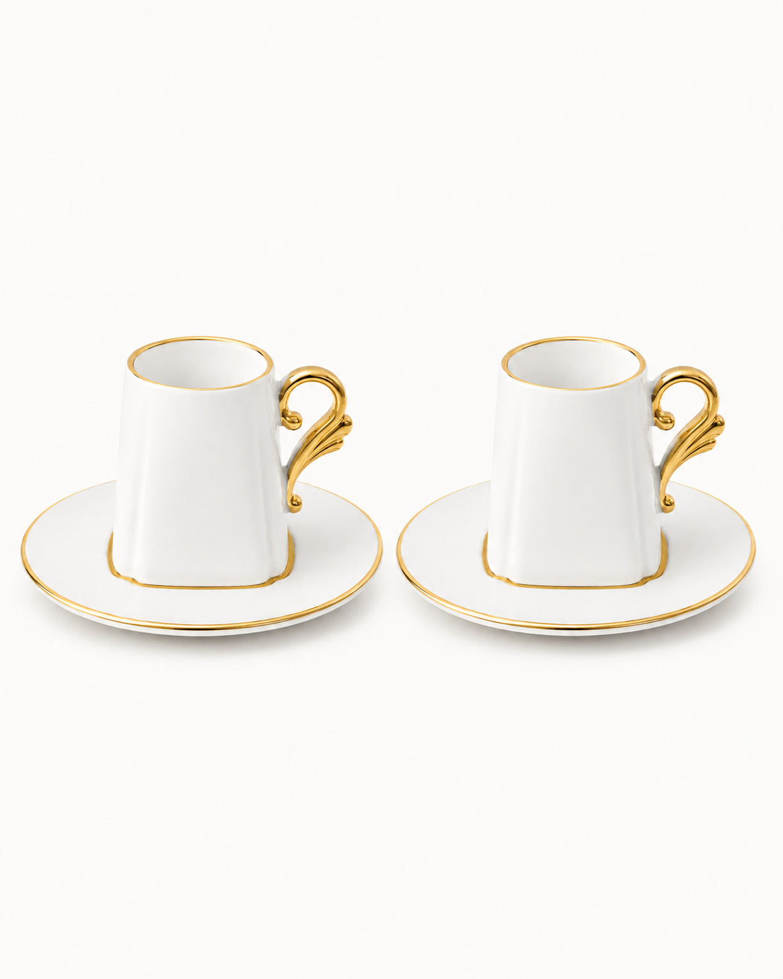 ACAR Luno Duo 2-Person Porcelain Coffee Cup & Saucer Set (90 ml)
