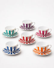 ACAR Marlowe 6 Person Tea Cup and Saucer Set