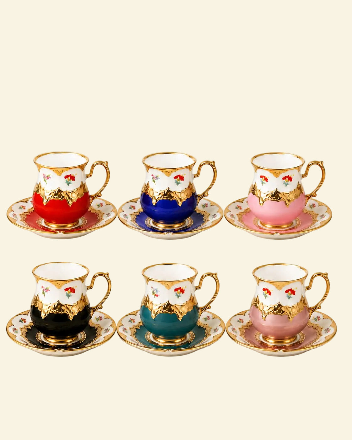 KOSOVA Nescafé 6-Person Porcelain Coffee Cup & Saucer Set (200 ml)