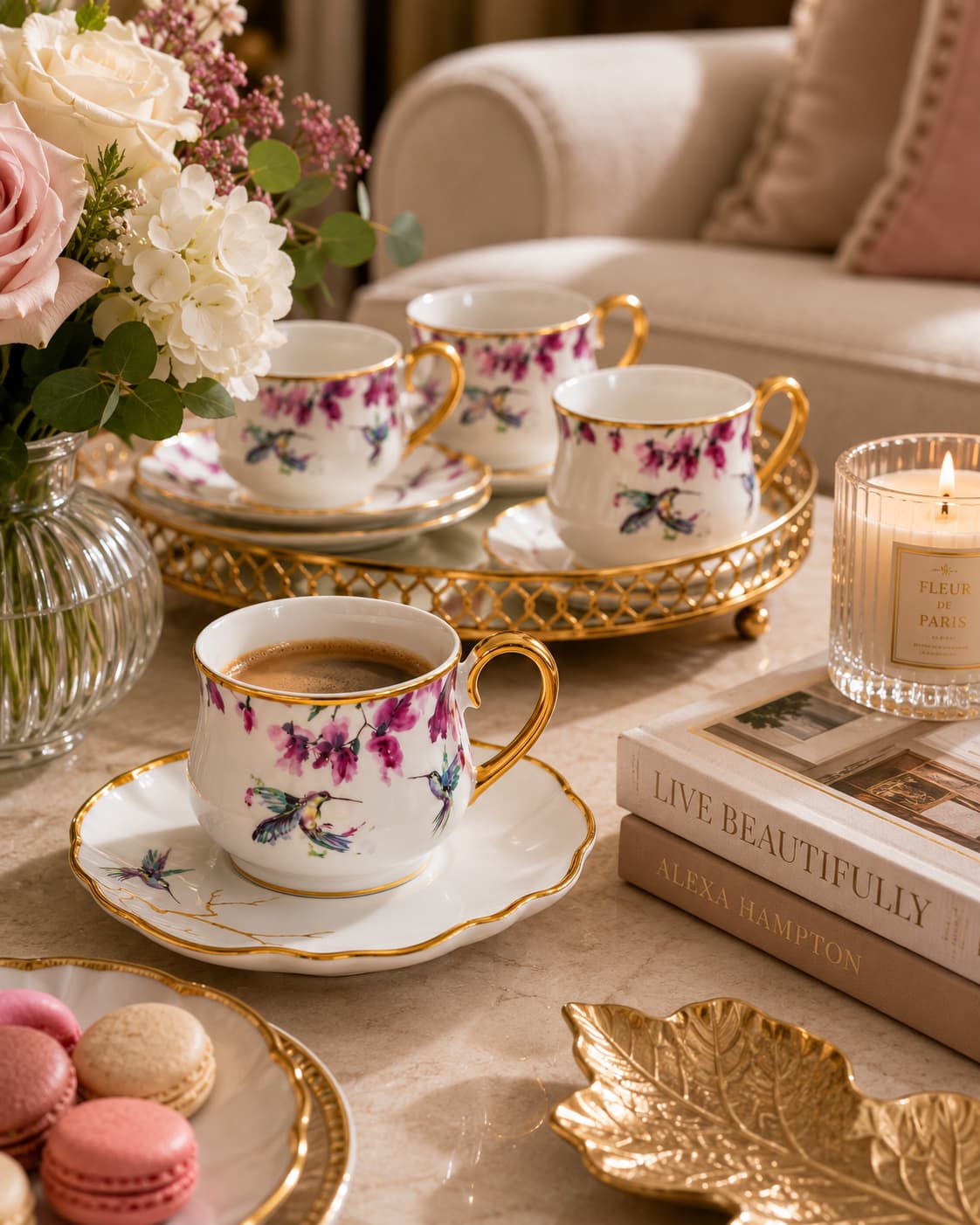 ACAR Pietro 6-Person Porcelain Coffee Cup & Saucer Set (90 ml)