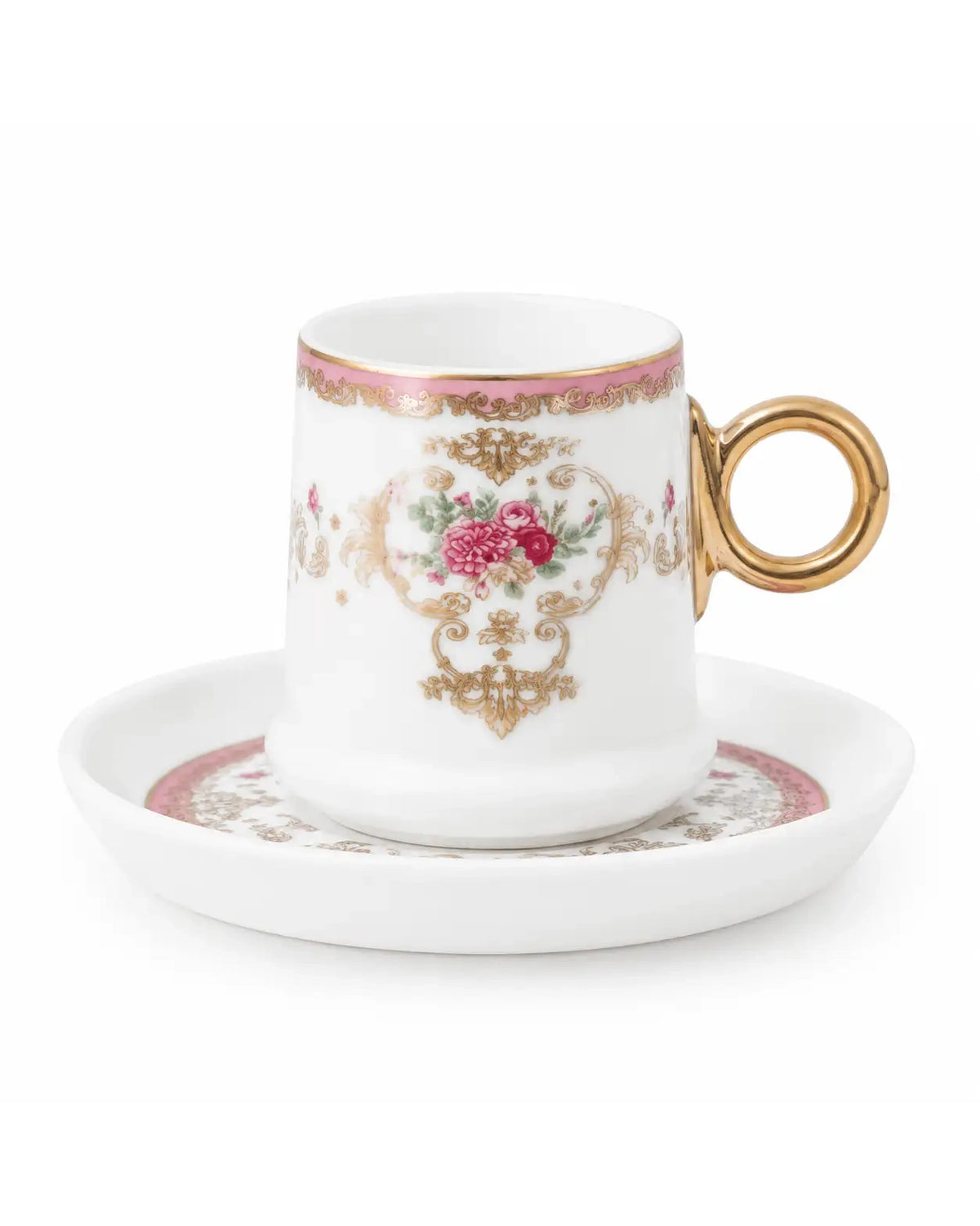 ACAR Lenora 6 Person Turkish Coffee Cup and Saucer Set