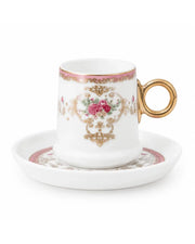 ACAR Lenora 6 Person Turkish Coffee Cup and Saucer Set