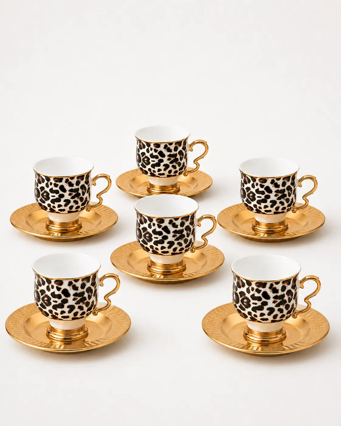 ACAR Ortigia 6 Person Turkish Coffee Cup and Saucer Set