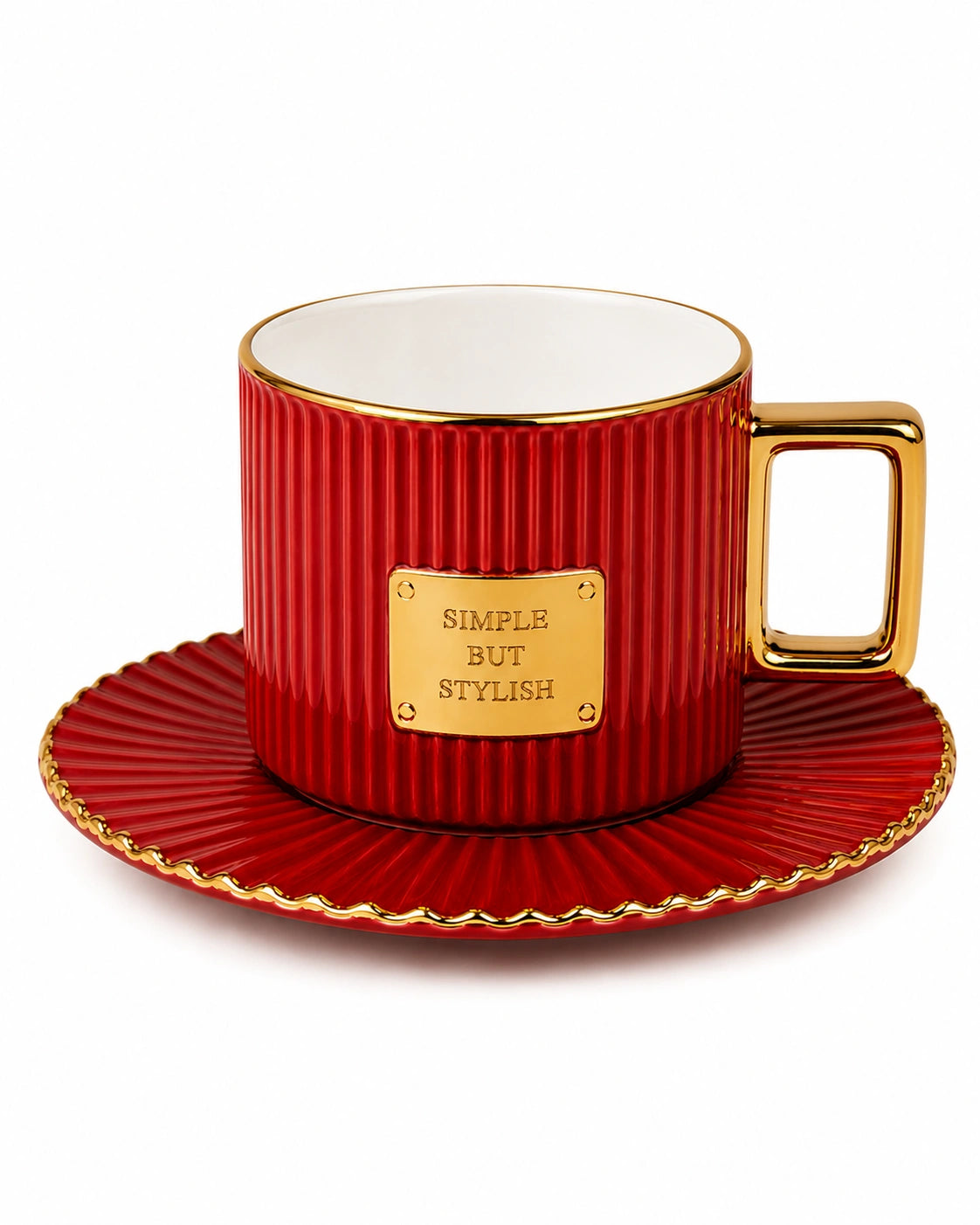 KOSOVA Albert 6-Person Porcelain Coffee Cup & Saucer Set (90 ml)