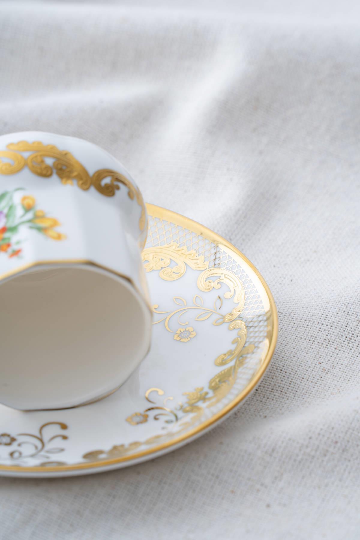ACAR Corvina 6-Person Porcelain Coffee Cup and Saucer Set (90 ml)