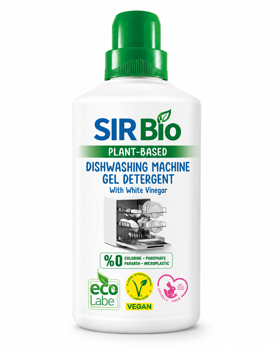 SIR Bio Plant-Based Dishwasher Gel Detergent with White Vinegar – 1L