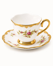 ACAR Edoril 6-Person Porcelain Coffee Cup and Saucer Set (90 ml)