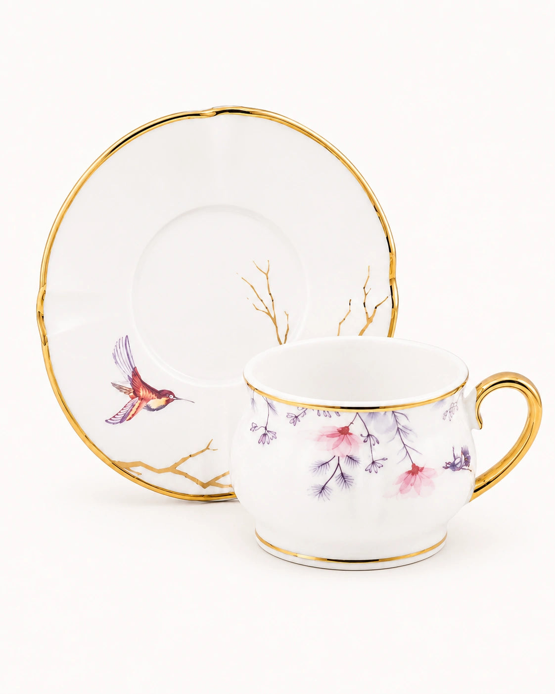 ACAR Flavio 6-Person Porcelain Coffee Cup and Saucer Set (90 ml)