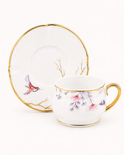 ACAR Flavio 6-Person Porcelain Coffee Cup and Saucer Set (90 ml)