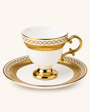 KOSOVA Gemma 6-Person Footed Coffee Cup & Saucer Set (90 ml)