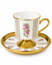 KOSOVA Harvey 6‑Person Porcelain Coffee Cup & Saucer Set (90 ml)