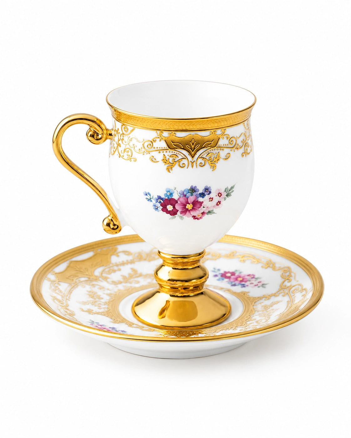 ACAR Julius 6-Person Porcelain Coffee Cup and Saucer Set (90 ml)