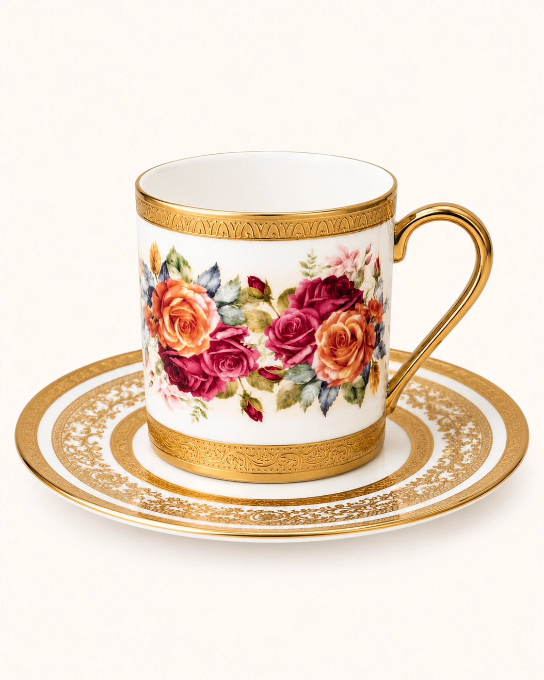 KOSOVA Juno 6-Person Porcelain Coffee Cup & Saucer Set (90 ml)